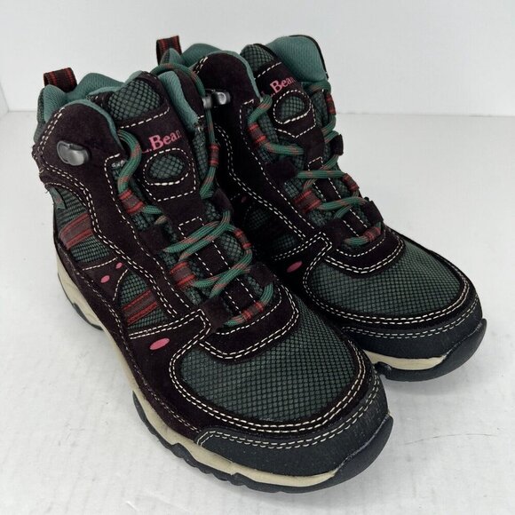 LL Bean Womens 299640 Coffee Bean Camp Green Trail Model 4 Size 6W Hiking Boots - Picture 2 of 9